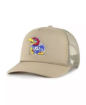 Мужская кепка цвета хаки Kansas Jayhawks с сетчатой передней частью из пенопласта Trucker Snapback '47 Brand, коричневый
