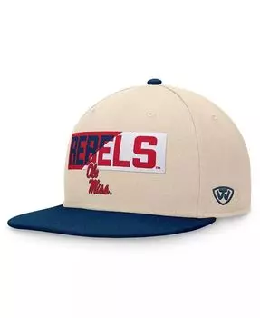 Мужская кепка цвета хаки Ole Miss Rebels Goalaso Snapback Top Of The World, белый