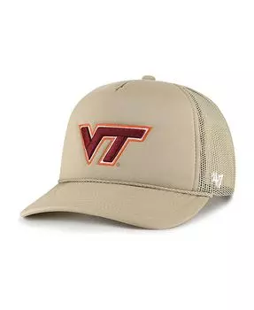 Мужская кепка цвета хаки Virginia Tech Hokies из пенопласта с сеткой спереди Trucker Snapback '47 Brand