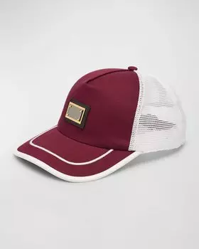 Мужская кепка дальнобойщика с металлическим логотипом Dolce&Gabbana, цвет Dark Red