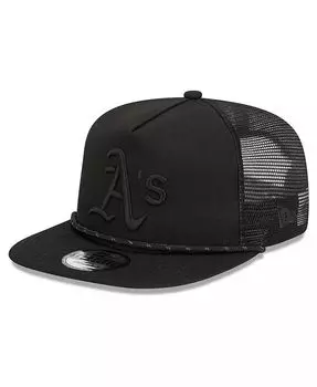 Мужская кепка для гольфа Oakland Athletics черного цвета с сетчатой спинкой Snapback New Era, черный