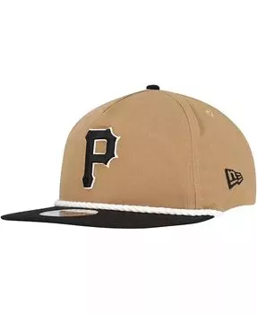 Мужская кепка для гольфиста цвета хаки/черный Pittsburgh Pirates Snapback New Era, коричневый