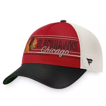 Мужская кепка Fanatics красного/черного цвета с надписью Chicago Blackhawks True Classic Retro Trucker Snapback Hat