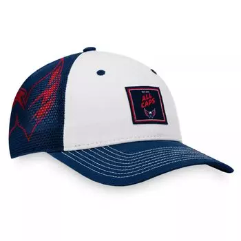 Мужская кепка Fanatics с фирменным логотипом темно-синего/белого цвета Washington Capitals Block Party Snapback