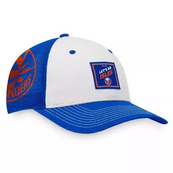 Мужская кепка Fanatics с логотипом королевского/белого цвета New York Islanders Block Party Snapback