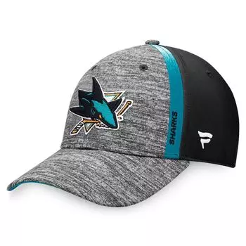 Мужская кепка Fanatics с логотипом серого/черного цвета San Jose Sharks Defender Flex Hat