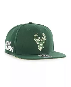 Мужская кепка Hunter Green Milwaukee Bucks Sure Shot Captain Snapback '47 Brand, зеленый