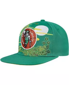 Мужская кепка Kelly Green Boston Celtics из твердой древесины Classics Asian Heritage Scenic Snapback Hat Mitchell & Ness