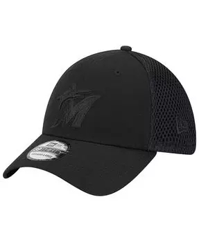 Мужская кепка Miami Marlins Black-on-Black Neo 39THIRTY Flex Hat New Era