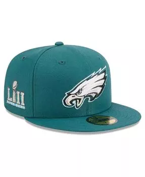 Мужская кепка Midnight Green Philadelphia Eagles с основной нашивкой 59FIFTY New Era, зеленый