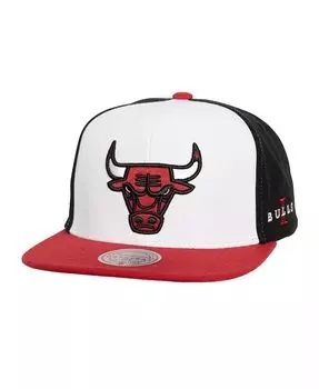 Мужская кепка Mitchell Ness бело-красная Chicago Bulls Core Snapback Mitchell & Ness, белый