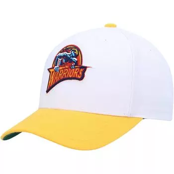 Мужская кепка Mitchell & Ness белого/золотого цвета Golden State Warriors Hardwood Classics Core 2-Tone 2.0 Pro Snapback Hat