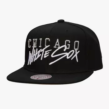 Мужская кепка Mitchell & Ness Black Chicago White Sox Team с меткой Snapback, цвет Sox Black
