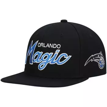 Мужская кепка Mitchell & Ness Black Orlando Magic Hardwood Classics Script 2.0 Snapback