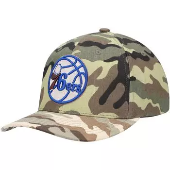 Мужская кепка Mitchell & Ness Camo Philadelphia 76ers Woodland Desert Snapback