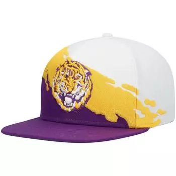 Мужская кепка Mitchell & Ness фиолетового/белого цвета LSU Tigers Paintbrush Snapback
