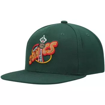 Мужская кепка Mitchell & Ness Green Seattle SuperSonics Hardwood Classics Team Ground 2.0 Snapback