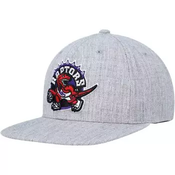 Мужская кепка Mitchell & Ness Heather Grey Toronto Raptors Hardwood Classics 2.0 Snapback