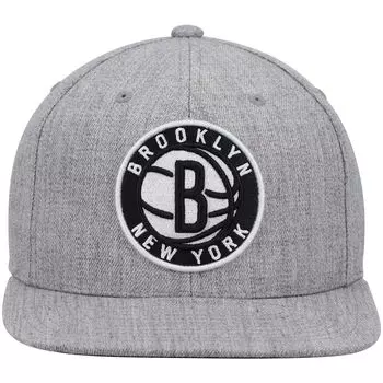 Мужская кепка Mitchell & Ness Heathered Brooklyn Nets 2.0 Snapback серая