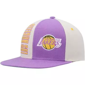 Мужская кепка Mitchell & Ness кремового/фиолетового цвета Los Angeles Lakers Hardwood Classics Pop Snapback Hat