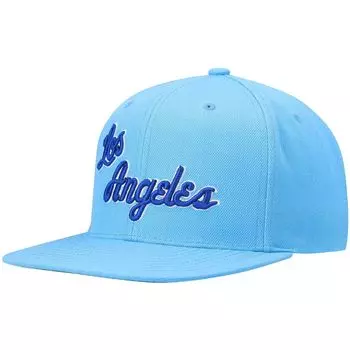 Мужская кепка Mitchell & Ness Powder Blue Los Angeles Lakers Hardwood Classics Team Ground 2.0 Snapback