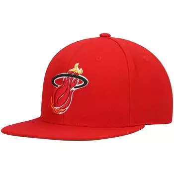 Мужская кепка Mitchell & Ness Red Miami Heat Hardwood Classics Team Ground 2.0 Snapback