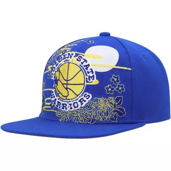 Мужская кепка Mitchell & Ness Royal Golden State Warriors Hardwood Classics Asian Heritage Scenic Snapback Hat