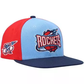 Мужская кепка Mitchell & Ness светло-синяя/темно-синяя Houston Rockets Hardwood Classics On The Block Snapback Hat