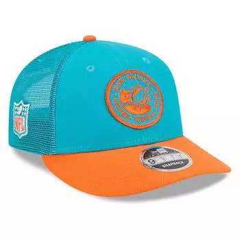 Мужская кепка New Era Aqua/Orange Miami Dolphins 2023 Sideline Low Profile 9FIFTY Snapback Hat