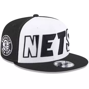 Мужская кепка New Era белого/черного цвета Brooklyn Nets Back Half 9FIFTY Snapback