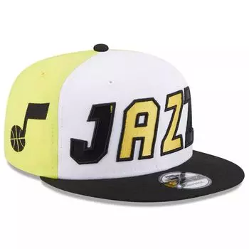 Мужская кепка New Era белого/черного цвета Utah Jazz Back Half 9FIFTY Snapback