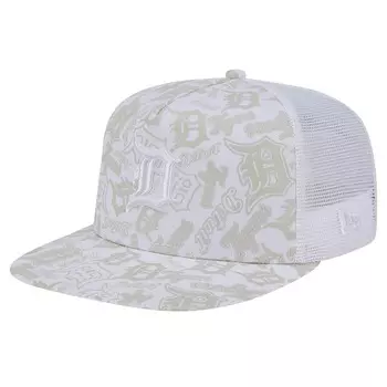 Мужская кепка New Era белого цвета с логотипом Detroit Tigers Dunes A-Frame Trucker 9FIFTY Snapback, цвет Tgr White