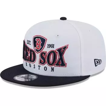 Мужская кепка New Era белого/темно-синего цвета Boston Red Sox Crest 9FIFTY Snapback