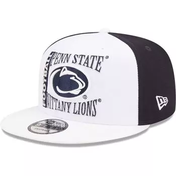 Мужская кепка New Era белого/темно-синего цвета Penn State Nittany Lions Retro Sport 9FIFTY Snapback Hat