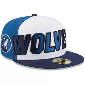 Мужская кепка New Era белого/темно-синего цвета с задней частью Minnesota Timberwolves 9FIFTY