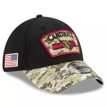 Мужская кепка New Era Black/Camo Arizona Cardinals 2021 Salute To Service 39THIRTY Flex Hat