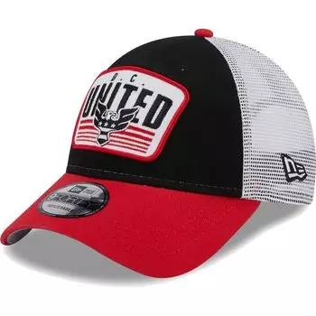 Мужская кепка New Era Black/Red DC United Patch 9FORTY Trucker Snapback