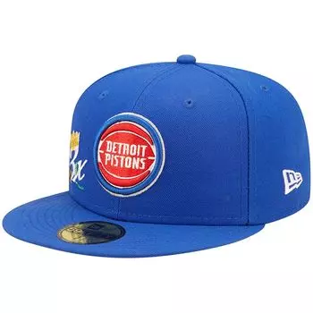 Мужская кепка New Era Blue Detroit Pistons с 3 коронами чемпионов финала НБА 59FIFTY