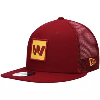Мужская кепка New Era бордового цвета Washington Commanders Gridlock 9FIFTY Trucker Snapback