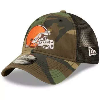 Мужская кепка New Era Camo/Black Cleveland Browns Basic 9TWENTY Trucker Snapback Hat