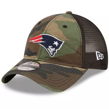 Мужская кепка New Era Camo/черная New England Patriots Basic 9TWENTY Trucker Snapback Hat