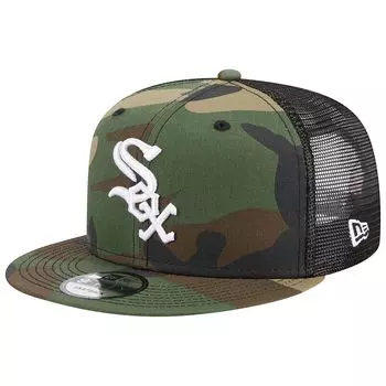 Мужская кепка New Era Camo Chicago White Sox Woodland Camo Trucker 9FIFTY Snapback