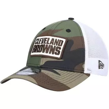 Мужская кепка New Era Camo Cleveland Browns 9FORTY Trucker Snapback