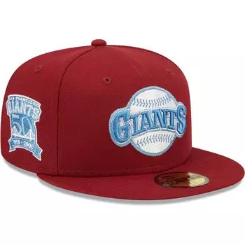 Мужская кепка New Era Cardinal San Francisco Giants 50th Anniversary Air Force Blue Undervisor 59FIFTY