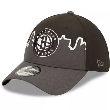 Мужская кепка New Era Charcoal/Black Brooklyn Nets 2022 Tip-Off 39THIRTY Flex Hat