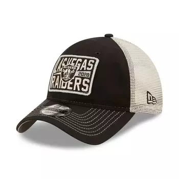 Мужская кепка New Era черная/натуральная Las Vegas Raiders Devoted Trucker 9TWENTY Snapback