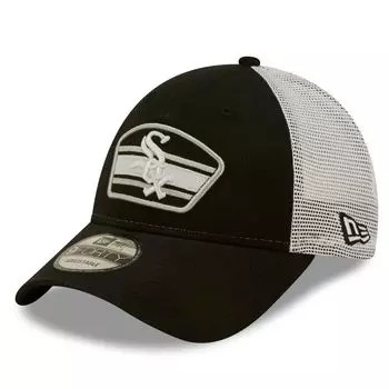 Мужская кепка New Era черного/белого цвета с логотипом Chicago White Sox 9FORTY Trucker Snapback Hat