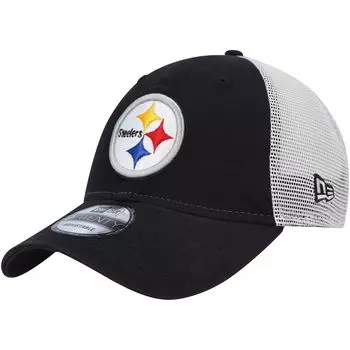 Мужская кепка New Era черного/натурального цвета Pittsburgh Steelers Loyal 9TWENTY Trucker Snapback