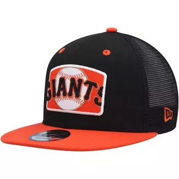 Мужская кепка New Era черного/оранжевого цвета с логотипом San Francisco Giants Zoom Trucker 9FIFTY Snapback