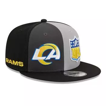 Мужская кепка New Era черного/серого цвета Los Angeles Rams 2023 Sideline 9FIFTY Snapback